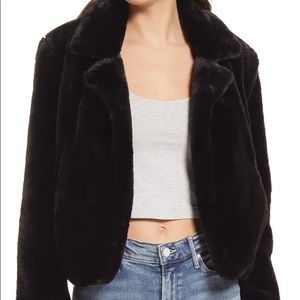 Black faux fur jacket from Blank NYC